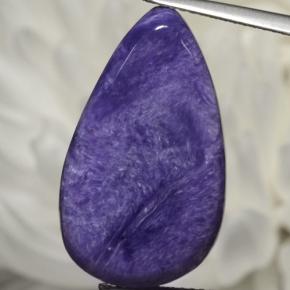 Charoite Viola naturale da 17.56 ct, Forma a pera, Opaco