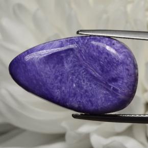 Charoite Viola naturale da 17.56 ct, Forma a pera, Opaco