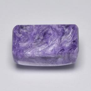 Caroite naturale viola da 8,46 ct, taglio smeraldo, opaco