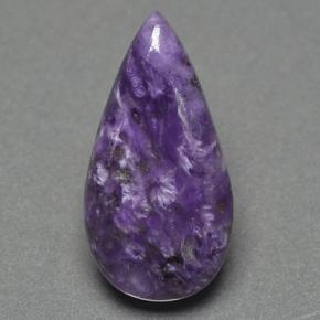 Caroite naturale viola da 8,98 ct, taglio a pera, opaco