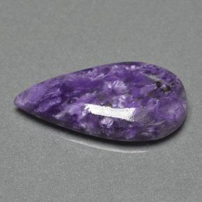 Caroite naturale viola da 8,98 ct, taglio a pera, opaco