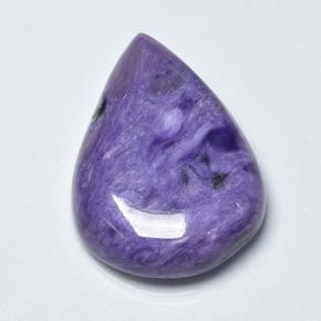 Caroite naturale viola da 15,14 ct, taglio a pera, opaco