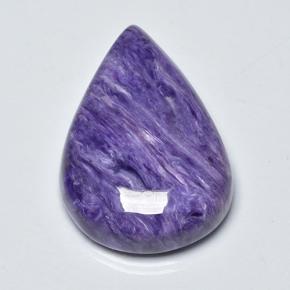 Caroite viola naturale da 17,98 ct, taglio a pera, opaco