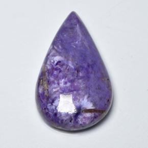 Charoite Viola naturale da 11.16 ct, Forma a pera, Opaco