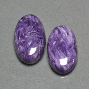 Gemme di caroite viola naturale da 14,13 ct, taglio ovale, opaco