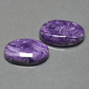 Gemme di caroite viola naturale da 14,13 ct, taglio ovale, opaco