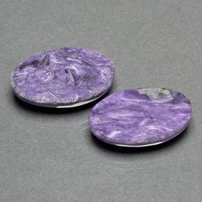 Gemme di caroite viola naturale da 14,13 ct, taglio ovale, opaco