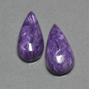 Caroite naturale viola da 12,53 ct, taglio a pera, opaco