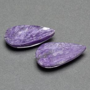 Caroite naturale viola da 12,53 ct, taglio a pera, opaco