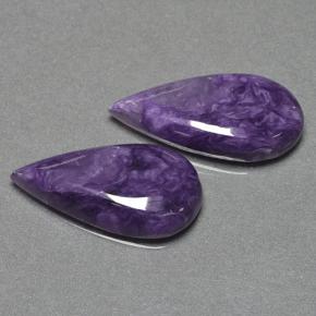 Gemme di Charoite Viola naturale da 12.58 ct, Forma a pera, Opaco