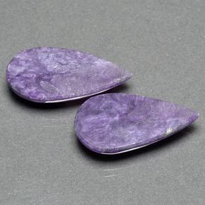 Gemme di Charoite Viola naturale da 12.58 ct, Forma a pera, Opaco