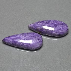 Caroite naturale viola da 13,24 ct, taglio a pera, opaco