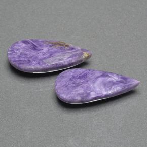 Caroite naturale viola da 13,24 ct, taglio a pera, opaco