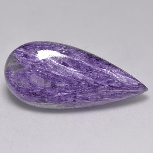Caroite naturale viola da 11,04 ct, taglio a pera, opaco