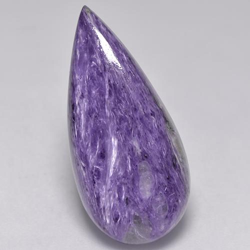Caroite naturale viola da 11,04 ct, taglio a pera, opaco
