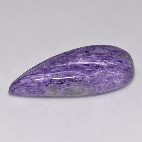 Caroite naturale viola da 11,04 ct, taglio a pera, opaco