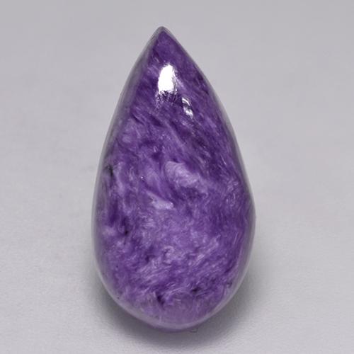 Caroite velluto viola viola naturale da 6,47 ct, taglio a pera, opaco