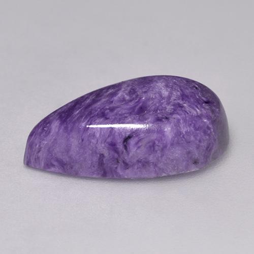 Caroite velluto viola viola naturale da 6,47 ct, taglio a pera, opaco