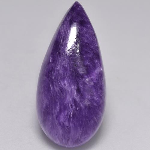 Caroite naturale viola da 9,88 ct, taglio a pera, opaco