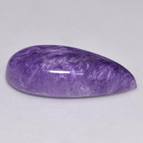 Caroite naturale viola da 9,88 ct, taglio a pera, opaco