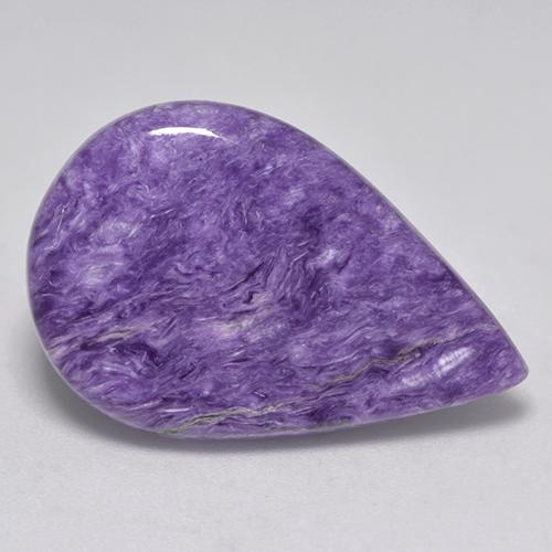 Caroite naturale viola da 8,71 ct, taglio a pera, opaco