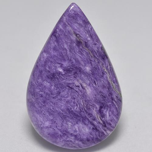Caroite naturale viola da 8,71 ct, taglio a pera, opaco