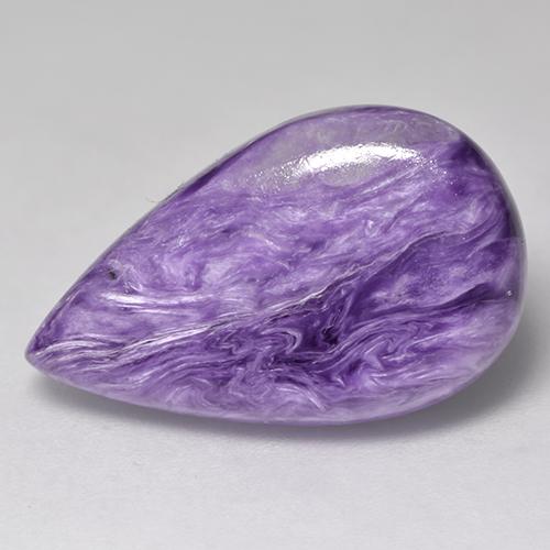 Charoite Viola medio naturale da 9.36 ct, Forma a pera, Opaco