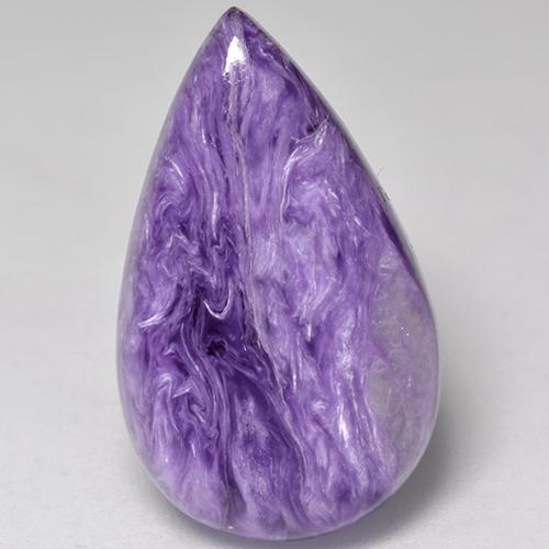 Charoite Viola medio naturale da 9.36 ct, Forma a pera, Opaco