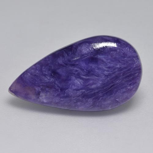 Caroite naturale viola da 5,87 ct, taglio a pera, opaco