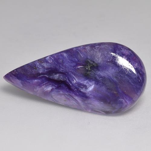 Charoite Viola medio naturale da 10.05 ct, Forma a pera, Opaco