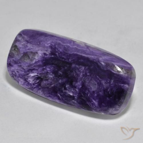 Charoite Viola medio-scuro naturale da 37.13 ct, Cuscino, Opaco