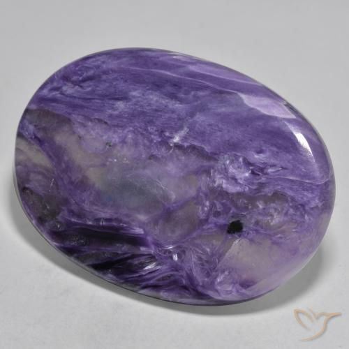 Charoite Viola scuro naturale da 65.30 ct, Taglio ovale, Traslucido