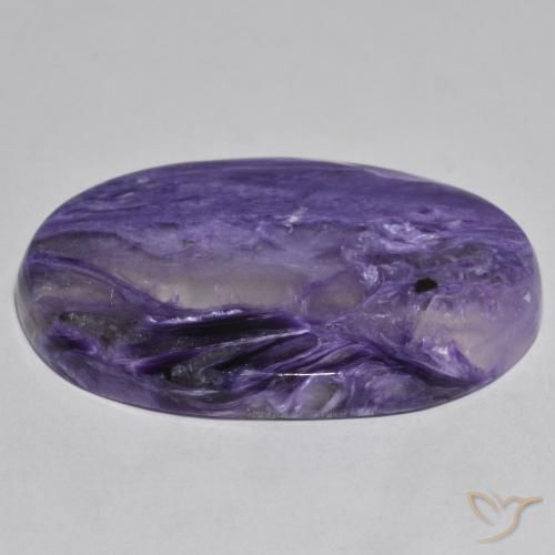 Charoite Viola scuro naturale da 65.30 ct, Taglio ovale, Traslucido