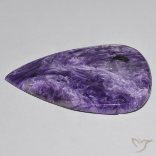 Charoite Viola medio naturale da 104.77 ct, Forma a pera, Opaco