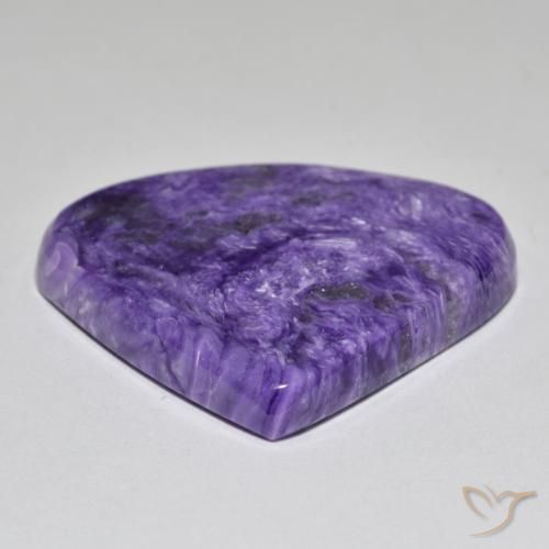 Caroite naturale viola da 40,66 ct, taglio a pera, opaco