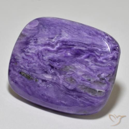 Charoite Viola medio-scuro naturale da 45.54 ct, Cuscino, Opaco