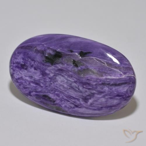 Charoite Viola medio naturale da 56.50 ct, Ovale, Opaco