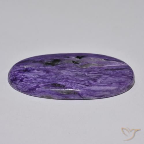 Charoite Viola medio naturale da 56.50 ct, Ovale, Opaco