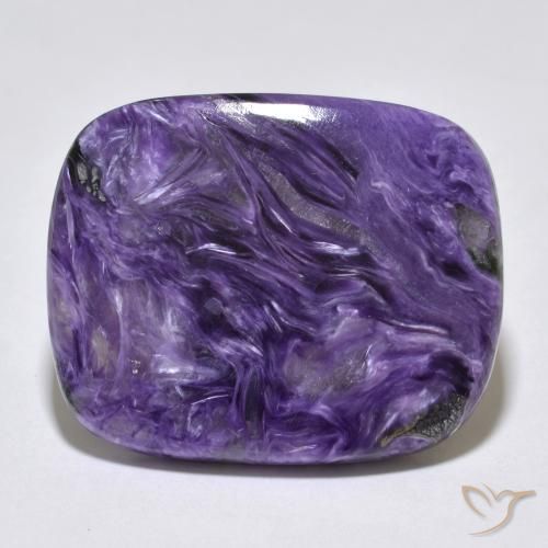 Charoite Viola scuro naturale da 38.10 ct, Taglio a cuscino, Opaco