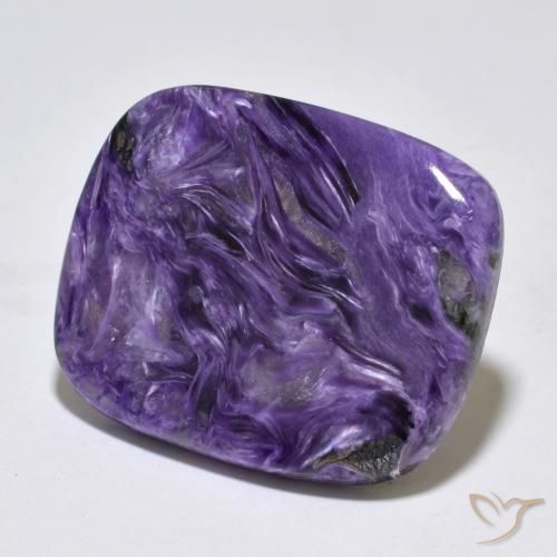 Charoite Viola scuro naturale da 38.10 ct, Taglio a cuscino, Opaco