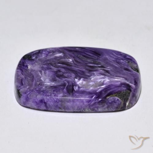 Charoite Viola scuro naturale da 38.10 ct, Taglio a cuscino, Opaco