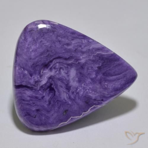 Charoite Viola scuro naturale da 36.06 ct, Forma a pera, Opaco