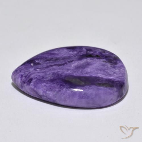 Charoite Violetto medio profondo naturale da 43.63 ct, Forma a pera, Opaco