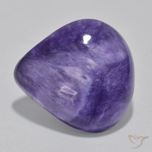 Caroite naturale viola da 12,93 ct, taglio a pera, opaco