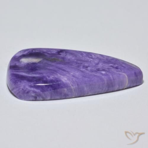 Caroite naturale viola da 25,37 ct, taglio a pera, opaco