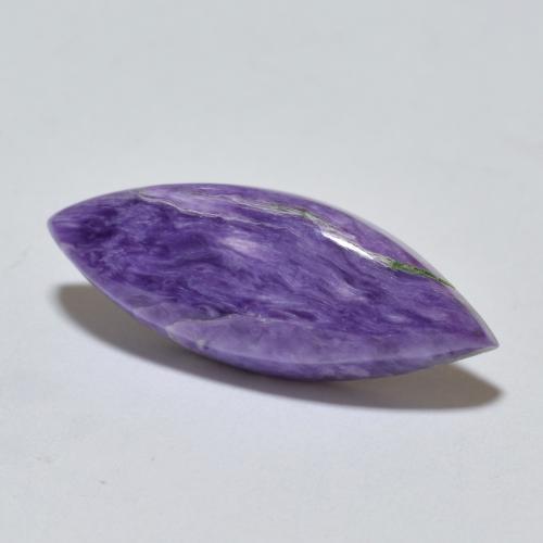Caroite viola scuro naturale da 5,45 ct, taglio marquise, opaco