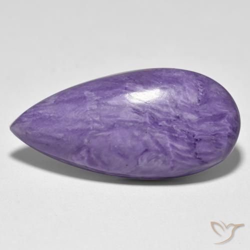 25.23ct Naturale Viola Chiaro Viola Charoite, Forma a pera, Opaco