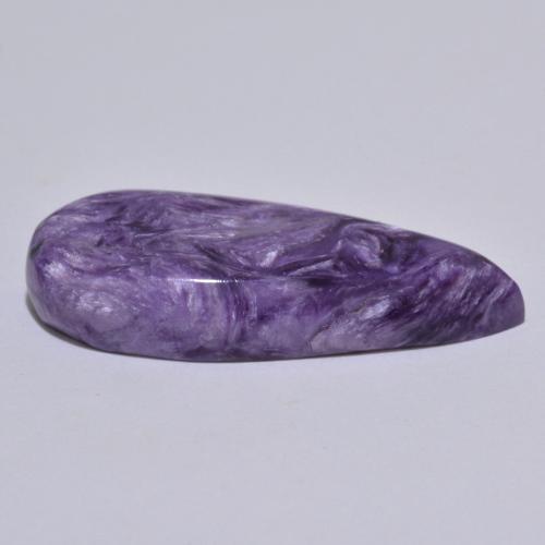 Charoite Viola scuro naturale da 17.33 ct, Forma a pera, Opaco