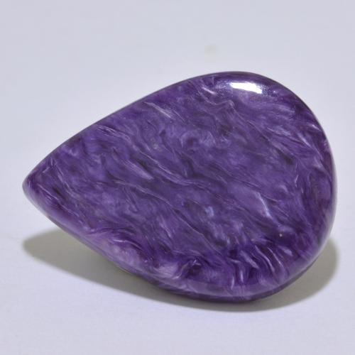 Caroite naturale viola da 15,17 ct, taglio a pera, opaco