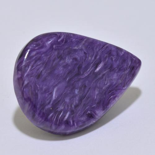 Caroite naturale viola da 15,17 ct, taglio a pera, opaco